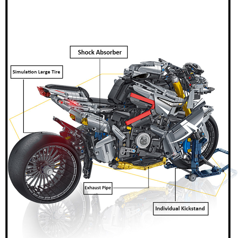 AoBrick Motorcycle 1:5 Scale GSX 1300 BK
