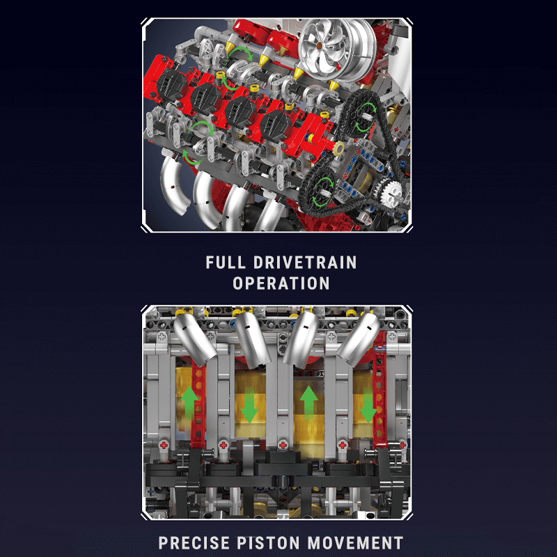 AoBrick Supercar Italian F488 V8 Engine