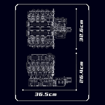 AoBrick Supercar Italian F488 V8 Engine