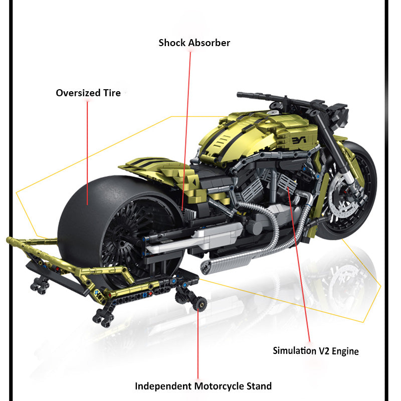 AoBrick Motorcycle 1:5 Scale Harley Davidson Night Rod Special